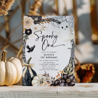 Whimsical Floral Ghost Spooky One 1st Birthday