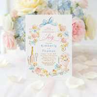 Whimsical Floral Hand Drawn Bow Engagement Party