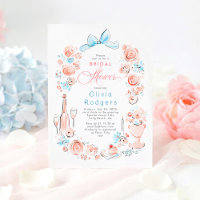 Whimsical Floral Hand Drawn Chic Bow Bridal Shower