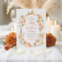 Whimsical Floral Hand Drawn Fall Engagement Party