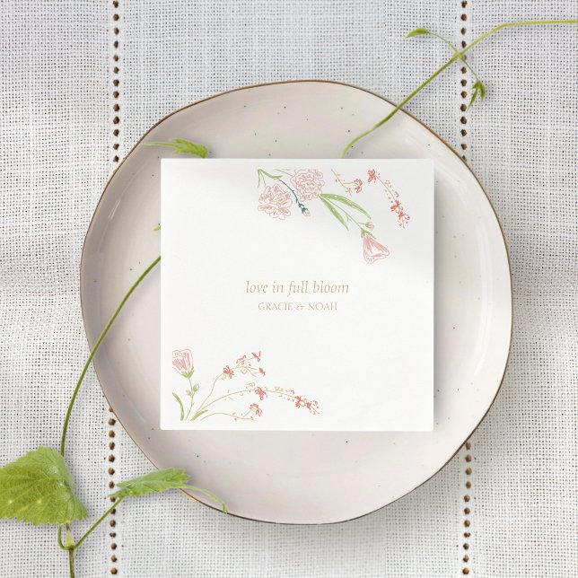 Whimsical Floral Love in full Bloom Napkin (Creator Uploaded)