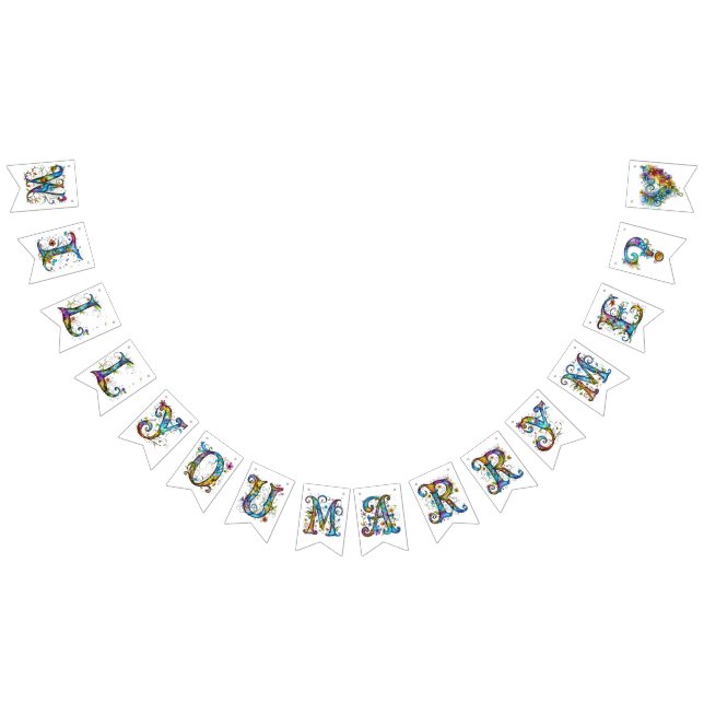 Whimsical Floral Marriage Proposal Bunting (All)