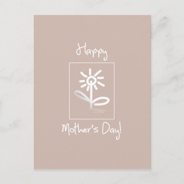 Whimsical Floral Mothers Day Greeting Postcard (Front)
