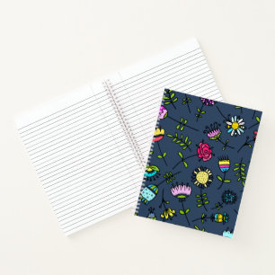 Whimsical Floral Pattern Art Design Notebook