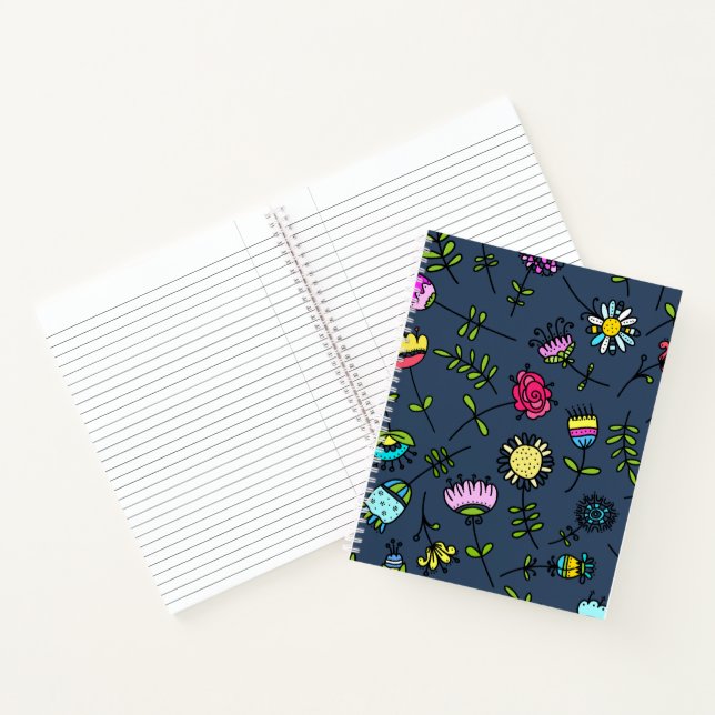 Whimsical Floral Pattern Art Design Notebook (Inside)