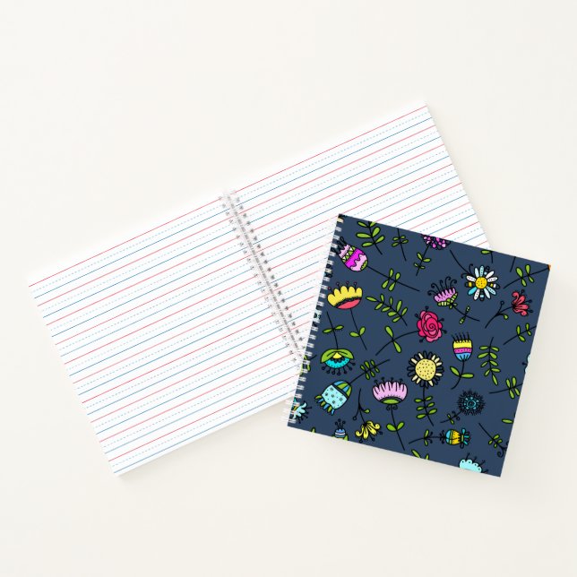 Whimsical Floral Pattern Art Design Notebook (Inside)