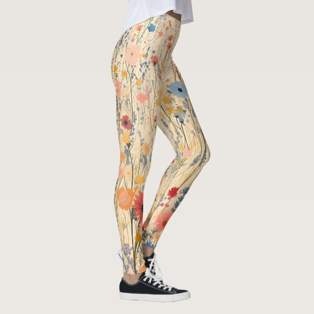 Whimsical Floral Pattern Leggings (Right)