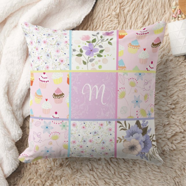 Whimsical Floral Quilt Cushion (Blanket)