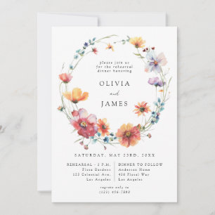 Whimsical Floral Rehearsal Dinner Invitation