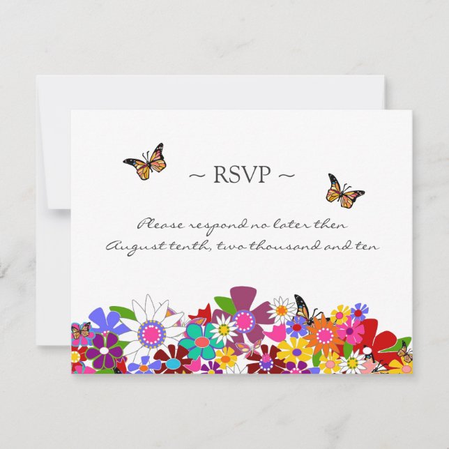 Whimsical Floral Reply Cards (Front)
