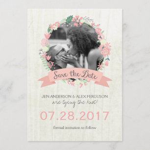 Whimsical Floral Save the Date Photo Card