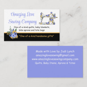 Whimsical Floral Sewing Machine2a Business Card