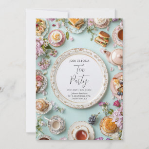 Whimsical Floral Tea Party Invitation