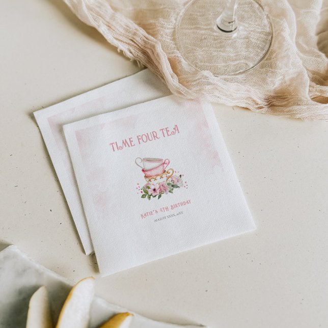 Whimsical Floral Tea Party Teacups Napkin (Creator Uploaded)