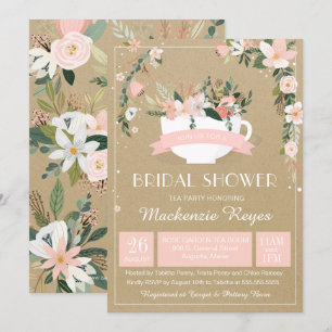 Whimsical Floral Teacup Bridal Shower Invitation