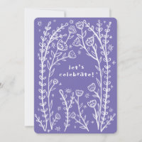 Whimsical Floral Vines Cute Birthday Party Custom