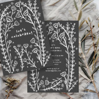 Whimsical Floral Vines Cute Birthday Party Custom