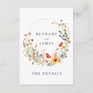 Whimsical Floral Wedding Details Enclosure Card