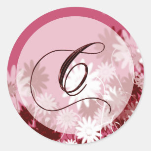 Whimsical Floral Wedding Monogram C Envelope Seal
