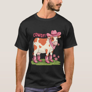 Whimsical Floral Witch with Broom and Flowers T-Shirt