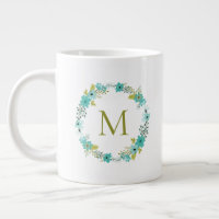 Whimsical Floral Wreath Monogram