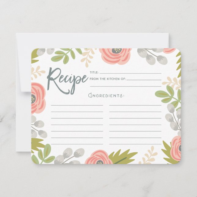 Whimsical Florals Recipe Card (Front)