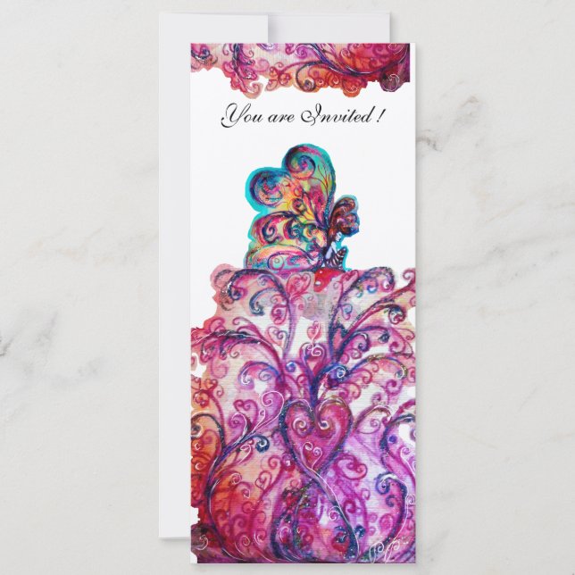 WHIMSICAL FLOURISHES AND SMALL ELF purple,red,blue Invitation (Front)