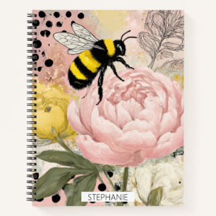 Whimsical Flower and Bee – Cozy Floral (2) Notebook