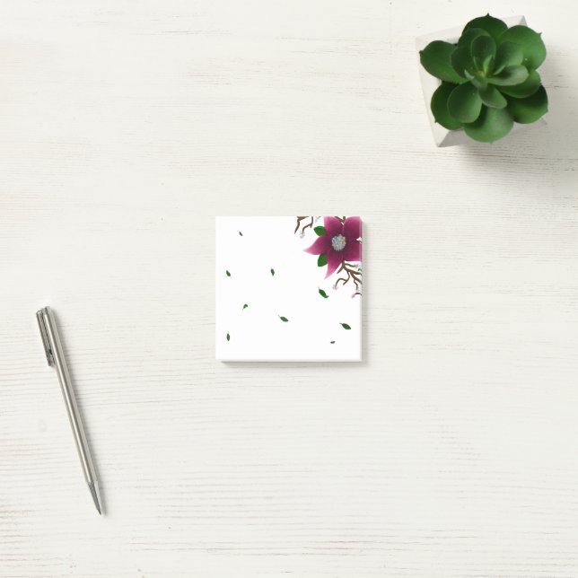 Whimsical Flower and Leaves Post-it Notes (Office)
