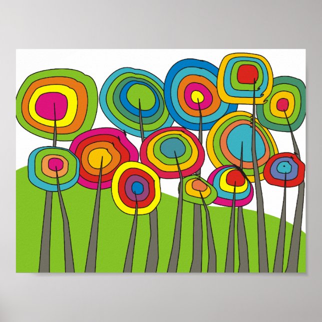 Whimsical Flower Art Poster #7 (Front)