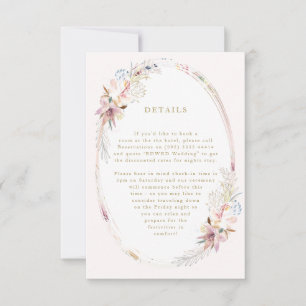 Whimsical Flower Bohemian Wedding Enclosure Card