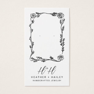 Whimsical Flower Border Jewellery Display Cards