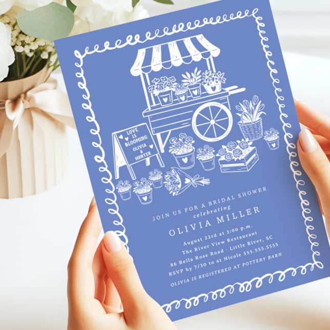 Whimsical Flower Cart Bridal Shower Invitation (Creator Uploaded)