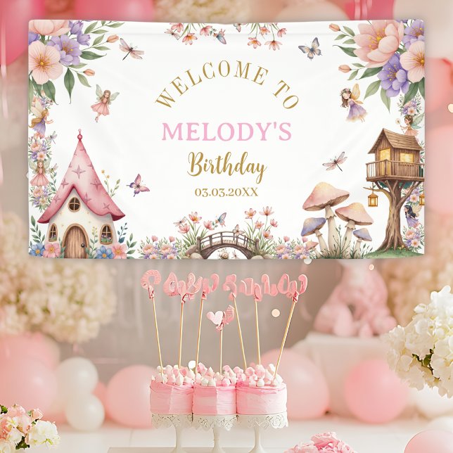 Whimsical Flower Fairy birthday Banner (Creator Uploaded)