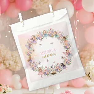 Whimsical flower fairy garden 2nd birthday favour bags