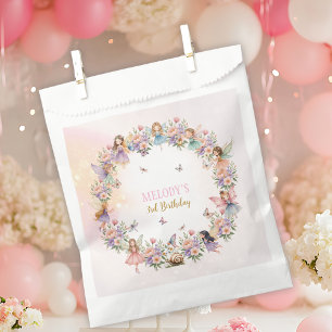 Whimsical flower fairy garden 3rd birthday favour bags