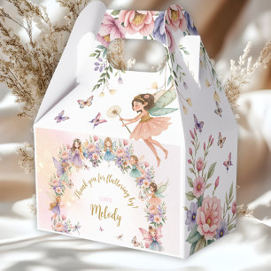 Whimsical flower fairy garden birthday favour box