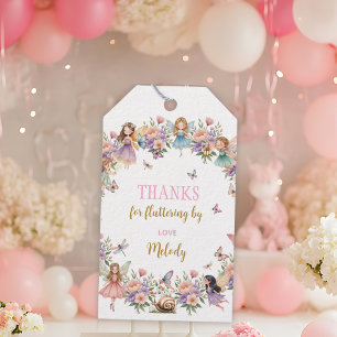 Whimsical flower fairy garden birthday gift tags