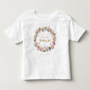 Whimsical flower fairy garden birthday  toddler T-Shirt