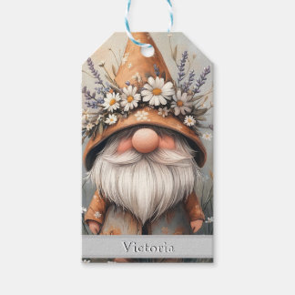 Whimsical Flower Gnome: Adorable Watercolor Art Gift Tags