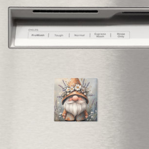 Whimsical Flower Gnome: Adorable Watercolor Art Magnet