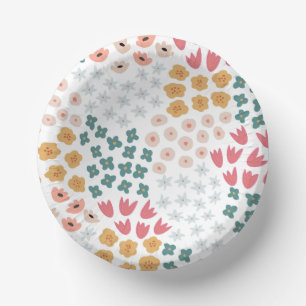 Whimsical Flower Paper Party Bowl Plate