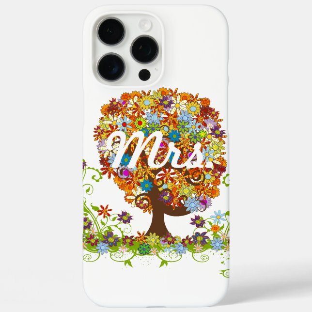 Whimsical Flower Tree Wedding Case-Mate iPhone Case (Back)