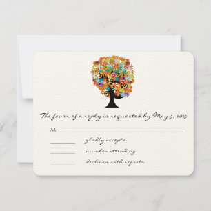 Whimsical Flower Tree Wedding Response Cards