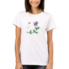 Whimsical flower with butterfly t shirt