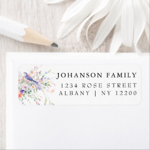 Whimsical Flowers & Blue Birds Watercolor Wedding
