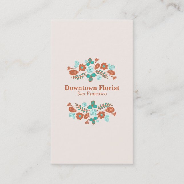 Whimsical Flowers Business Card (Front)