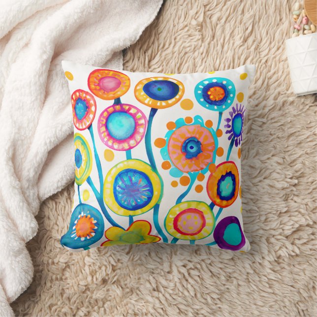 Whimsical Flowers Cushion (Blanket)