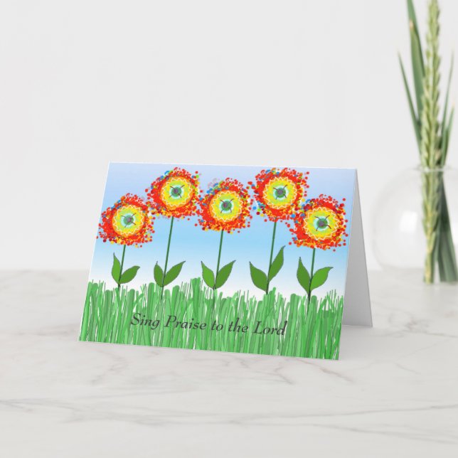 Whimsical Flowers Encouragement Card (Front)