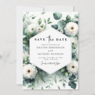 Whimsical Flowers Eucalyptus Digital Wedding Save The Date